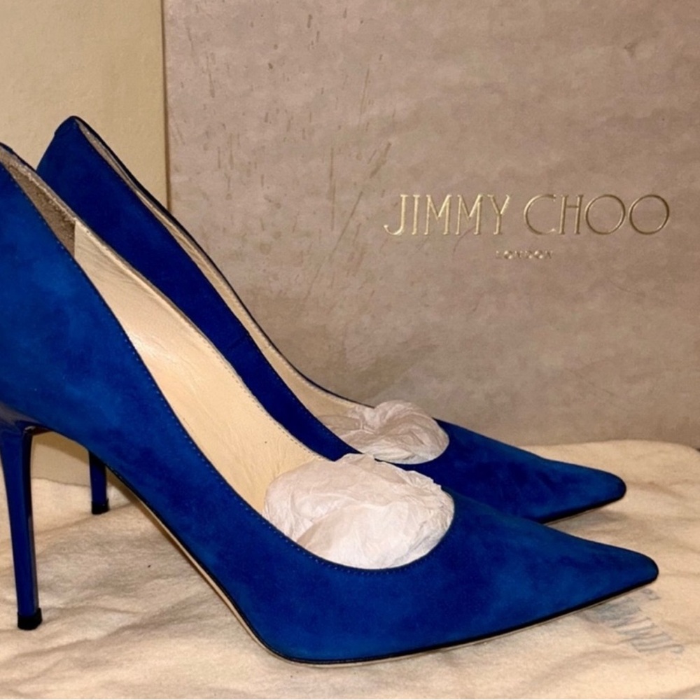 Jimmy Choo Pump in Blue Aegean Suede - Picture 7 of 7